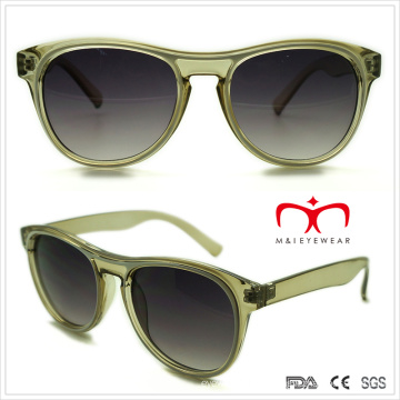 Plástico gafas de sol de las señoras transparente con doble color (wsp508286)